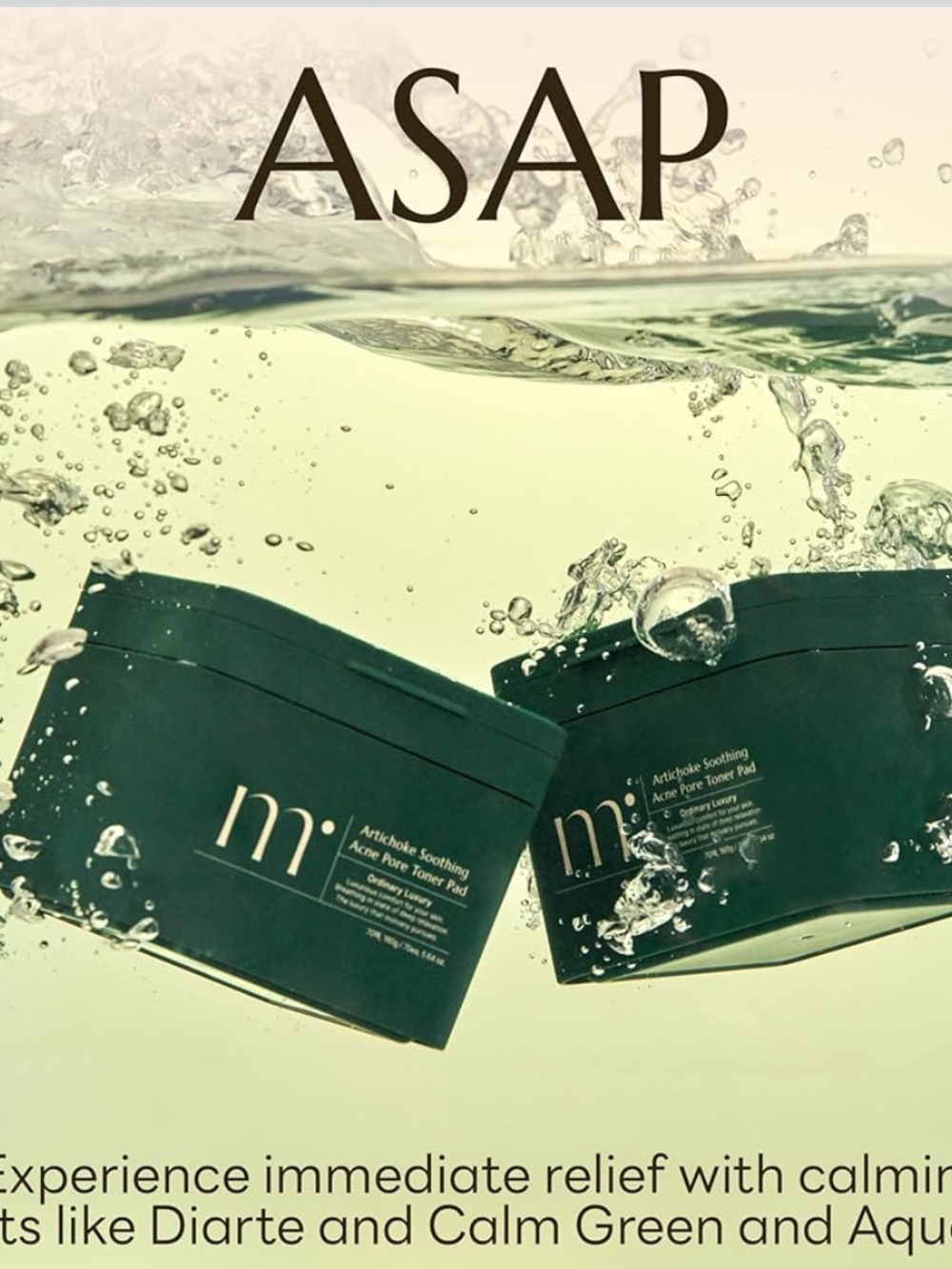 Mi Artichoke Soothing Toner Pads in deep green
